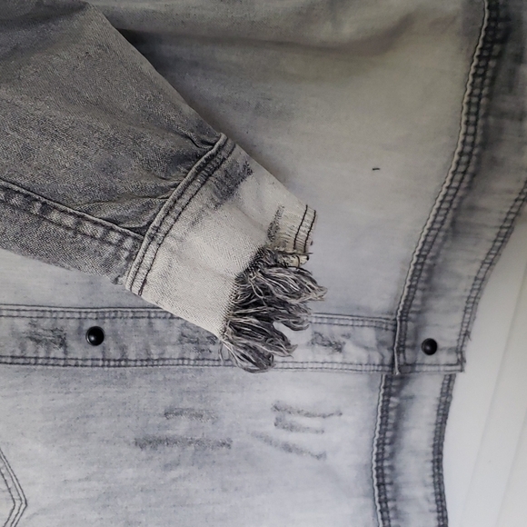 scotch & Soda Distressed Chambray Denim Jacket, Size S - Picture 5 of 16